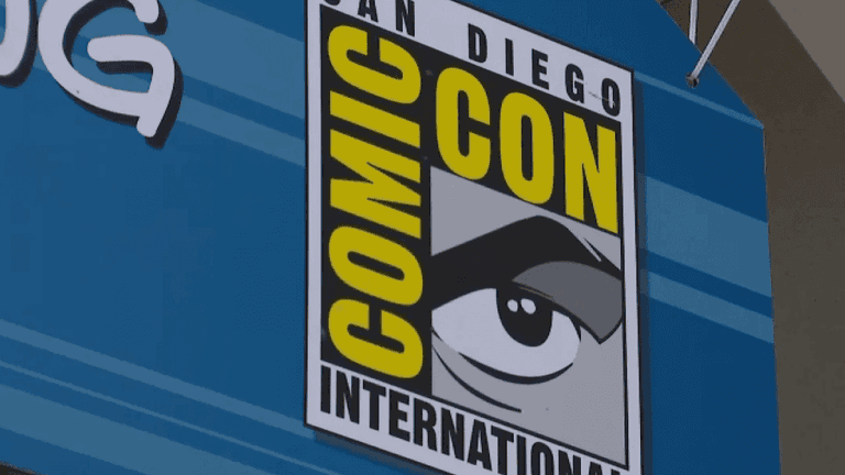 San Diego Comic-Con International sign displayed inside the convention center.