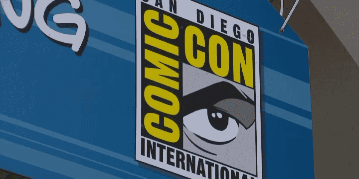 San Diego Comic-Con International sign displayed inside the convention center.