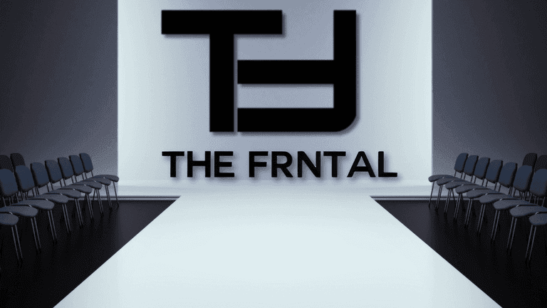 THE FRNTAL runway with brand logo, symbolizing Shery Lunardi's agency's global reach and expertise in talent representation.