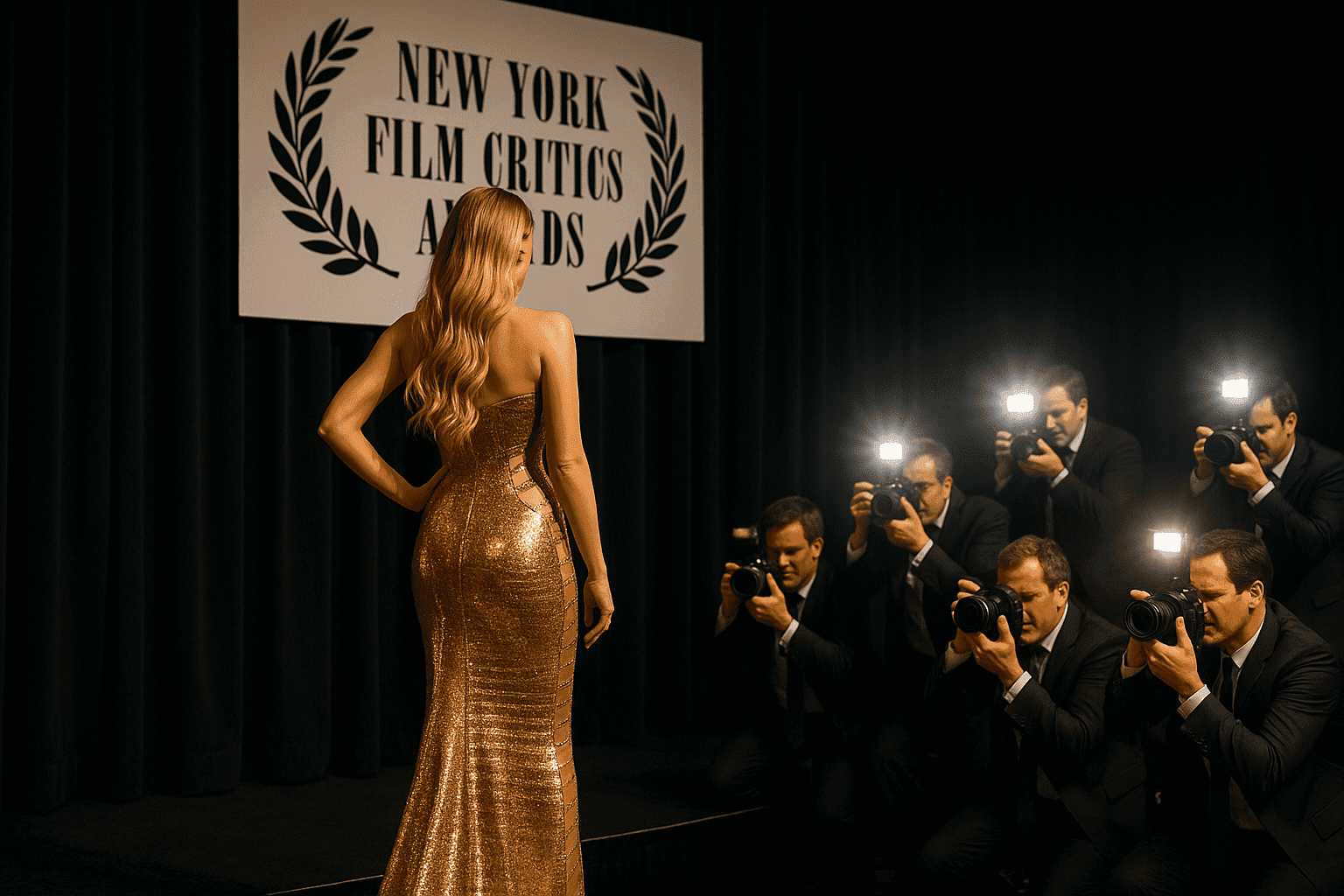 Blake Lively Dazzles in Versace at the New York Film Critics Awards