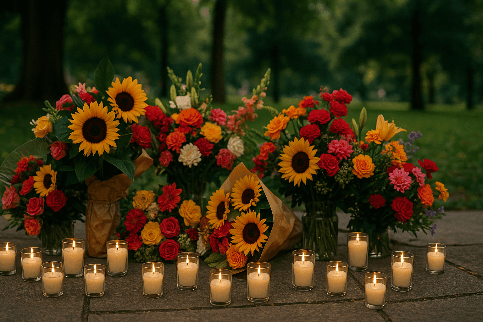 20250504 0607 floral candle tribute simple compose 01jtc2ywpzf52b5ftbqywqxx9s